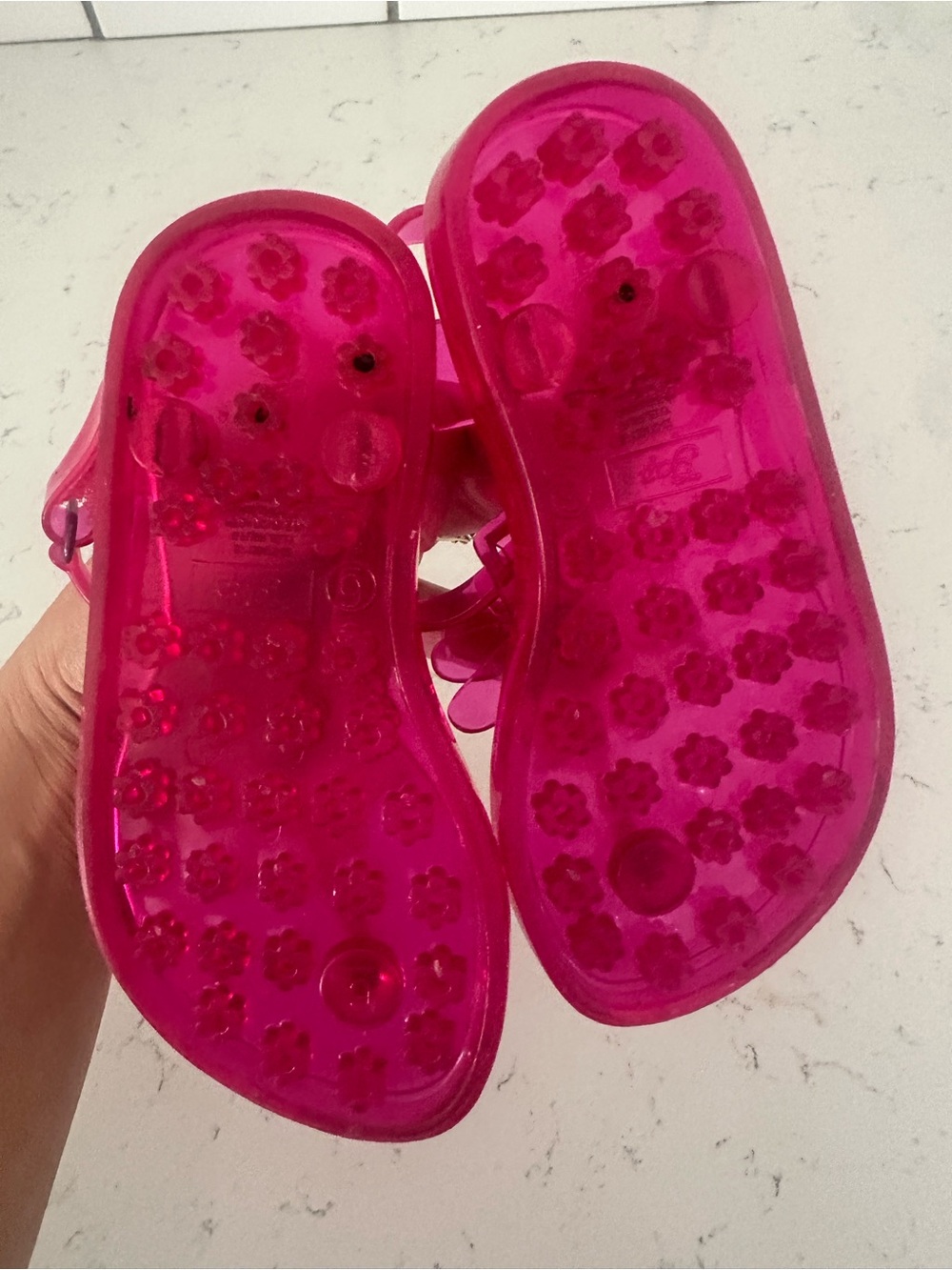 Gap Pink Jelly Sandals with Flower Accent - Picture 2 of 4